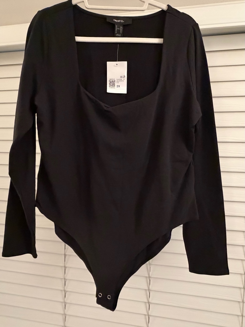 Forever 21 Black Plus Knit Bodysuit - 2X